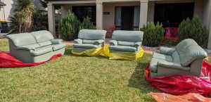 Green Couch Set (x2 Double, x2 Single)