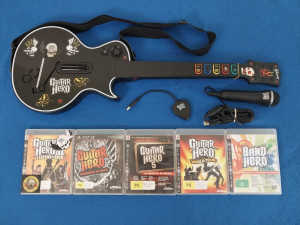 PlayStation 3 PS3 LES PAUL Wireless Guitar, Mic & 399 Songs