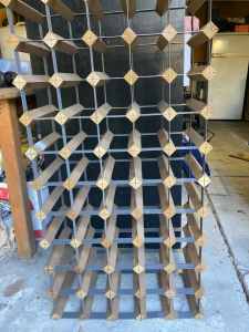 4 wood and steel wine racks