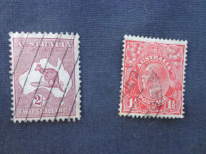 Australian Pre-Decimal KGV & Kangaroo Stamps.
