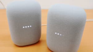 2x Google Nest Audio Smart Speakers (Chalk) - Like New