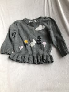 Country Road Baby Girl ‘Rabbit in the Forest’ Knit Top, 00, 3-6M