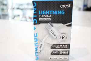 Crest charge & synic lighting to USB-A cable 3m