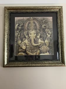 Ganesh glassed framed picture
