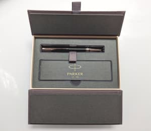 New - Parker Duofold Ballpoint Pen, Classic Black with Palladium Trim