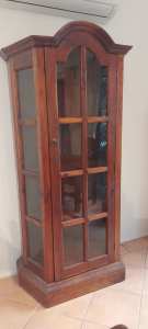 Solid Timber and Glass Display Cabinet