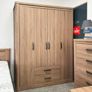 EX DISPLAY SALE Casual Modern Olivos Wooden Wardrobe SAME DAY DELIVERY