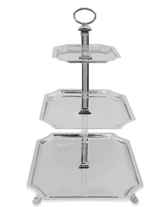 Whitehill Triple Tiered Square Cake Stand silverplated