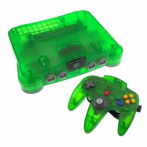 Jungle green Nintendo 64 console