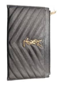 Saint Laurent Monogram YSL Quilted Neon Bill Pouch Wallet