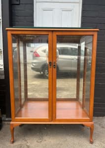 Vintage Wooden Display Glass Cabinet