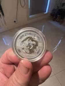 Australia 1 dollar Lunar I Year of Dragon gilded silver coin 2000