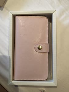Brand new Kikki K leather iPhone 6/7/8 wallet pale pink