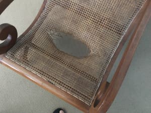 Rattan Plantation Chair (needs repair)