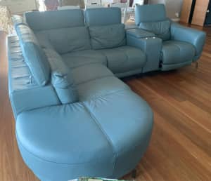 Leather Lounge Set - 4/5 seater and 2 seater electric recliners