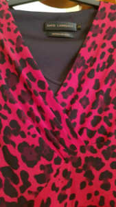 DAVID LAWRENCE RED & BLACK ANIMAL PRINT DRESS. XS. NEW.