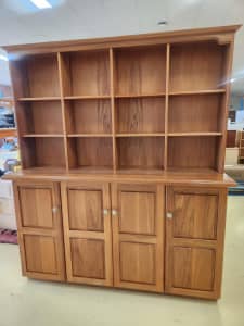 Large Solid Timber Cabinet with Box Shelving and Cupboards