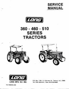 LONG 360 - 460 - 510 Tractors Service Manual PDF CD 210 pages