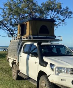 Wind Off Ute Canopy with Roof Top Tent