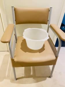 New Deluxe Dynamic Commode Bedside (beige) with extra toilet bucket .