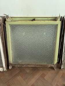 31 Double Hung/Sash Cathedral Glass Windows Antique Cast Iron Weights