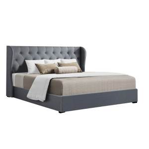 Artiss King Size Gas Lift Bed Frame Base With Storage Mattress Grey