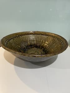 Large Studio Pottery Glazed Stoneware Bowl
