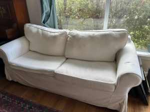 White double bed size sofa bed.