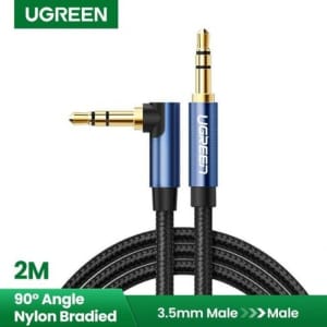 NEW Ugreen 60181 AUX 3.5mm Right Angle Male to Male Stereo Audio Cable