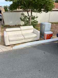 FREE: White Leather Couch