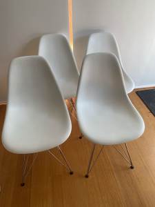 4 x White Dining Office Chairs