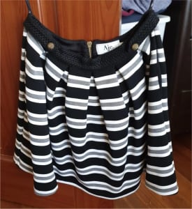 AJE Black & white Stripe Skirt Size 8 Designer