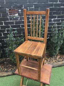 CHILDS ANTIQUE OAK TIMBER CHAIR