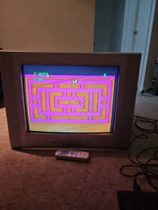 Atari 2600 with retro CRT T.V tv