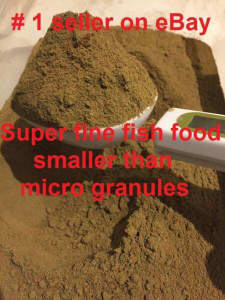 Super fine High protein dust food for fry, shrimp & snails.