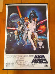 Large Star Wars A New Hope Theatrical Poster with Hanger Frame