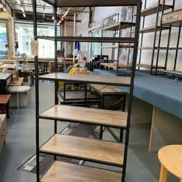 New Shelving Unit Display 5 Tier Rustic Industrial Look Timber Reading