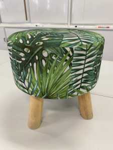 Wooden fabric Footstool / pouffe