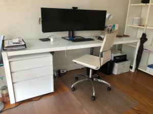 Aero Glass and Metal Office desk for two