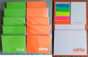 Ural & Cartia sticky note pads with sticky page markers - lot of 10