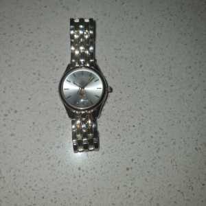 Silver band watch