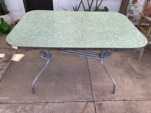 Vintage chrome steel dining table