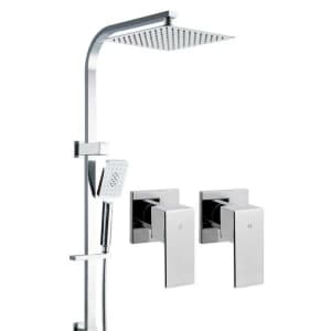 Shower Square 10 Head with Hand Held Shower inc.Taps
