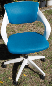 Blue and White Adjustable Office Chair (USED - GOOD CONDITION)