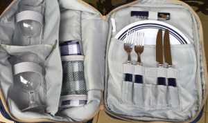 New, Unused Picnic Bag and Cutlery for 2 Persons