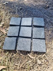 Black granite cobblestones 
