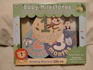 Baby milestones sticker and keepsake book