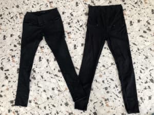 10 pairs of maternity pants size 10/12 jeans/black pants and exercise