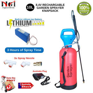 10L ELECTRIC KNAPSACK RECHARGEABLE LITHIUM BATTERY HOME GARDEN SPRAYER