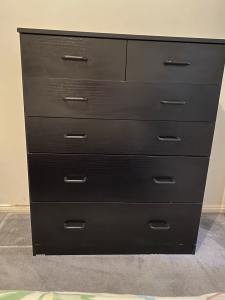 Tall boy with 2 matching bedside tables